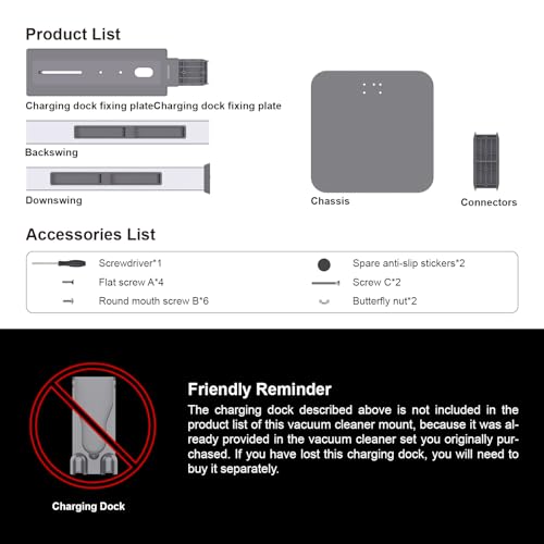 Image of Vacuum Stand for Dyson V6 V7 V8 V10 V11 V12 V15 Stable High Strength Aluminum Storage Bracket Handheld Cordless Vacuum Cleaners Accessories (White)