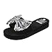 Scarpe da donna spesse, piede da spiaggia, paillettes, sandali estivi, scarpe comode, dita aperte, perle, paillettes, spesse, sogliola d'angelo, scarpe da donna senza punta in acciaio, argento, 36 EU
