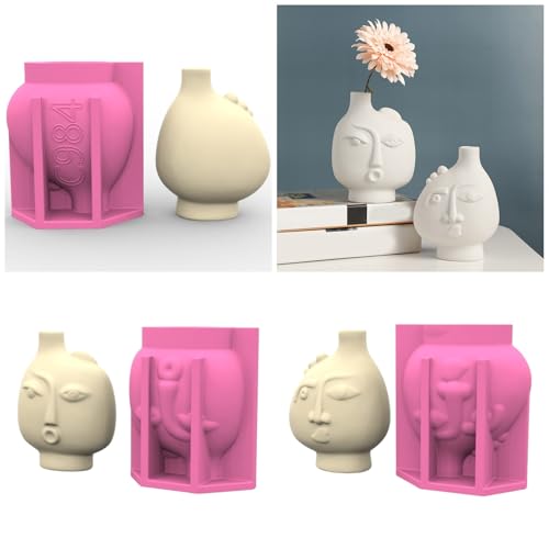 Moldes de silicona de alta resistencia para macetas de diseño facial 3