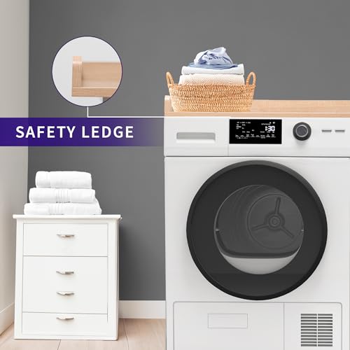 Washer Dryer 54 inch Countertop with Safety Ledge for Laundry Room Organization, Light Wood, LF-WDCT1C