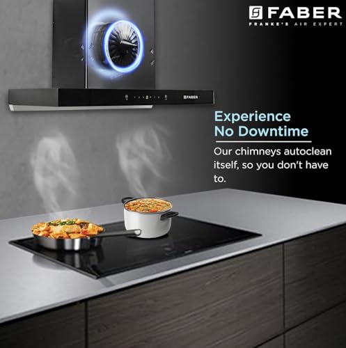 Image of Faber Cygnus 75cm 1400m /hr Autoclean Filterless T-Shape Chimney|Built-In Oil Collector|Odour Sensor|Touch & Gesture Control|12Yr Motor,5Yr Comprehensive Warranty by Faber | HOOD CYGNUS IN3DHCSCFLBK75