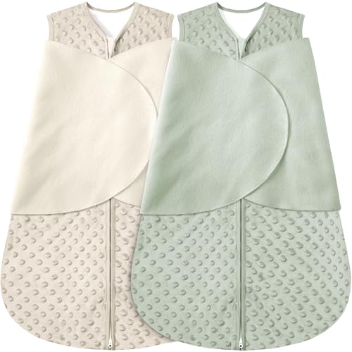 BSTOPPT Newborn Sleep Sack Baby Swaddle,0-12 Months,3-Way Adjustable Wearable Blanket,Swaddling...