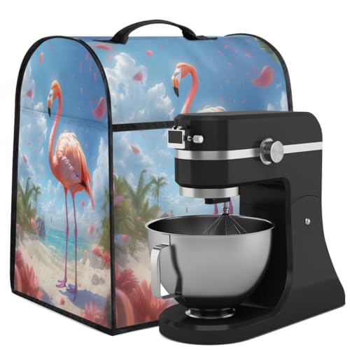 Coffee Maker Cover Summer Ocean Flamingo Kitchen Appliance Covers Small Appliance Covers Blender Cover Juicer Cover Dust Covers for Kitchen Appliances with Top Handle and Pockets,Washable,C426
