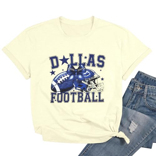 Vintage Football Shirt for Women Game Day Tshirt Sunday Funday Shirt Casual Football Season Short Sleeve Tops4