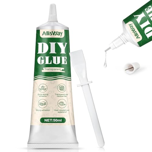 Allisway Pegamento para Maqu, Pegamento Maquetas,Cola Para Manualidades, Transparente y de Secado Rápido, Adecuado Para Diversos Proyectos de Manualidades que Involucran Papel, PláStico, Madera, 50 ml