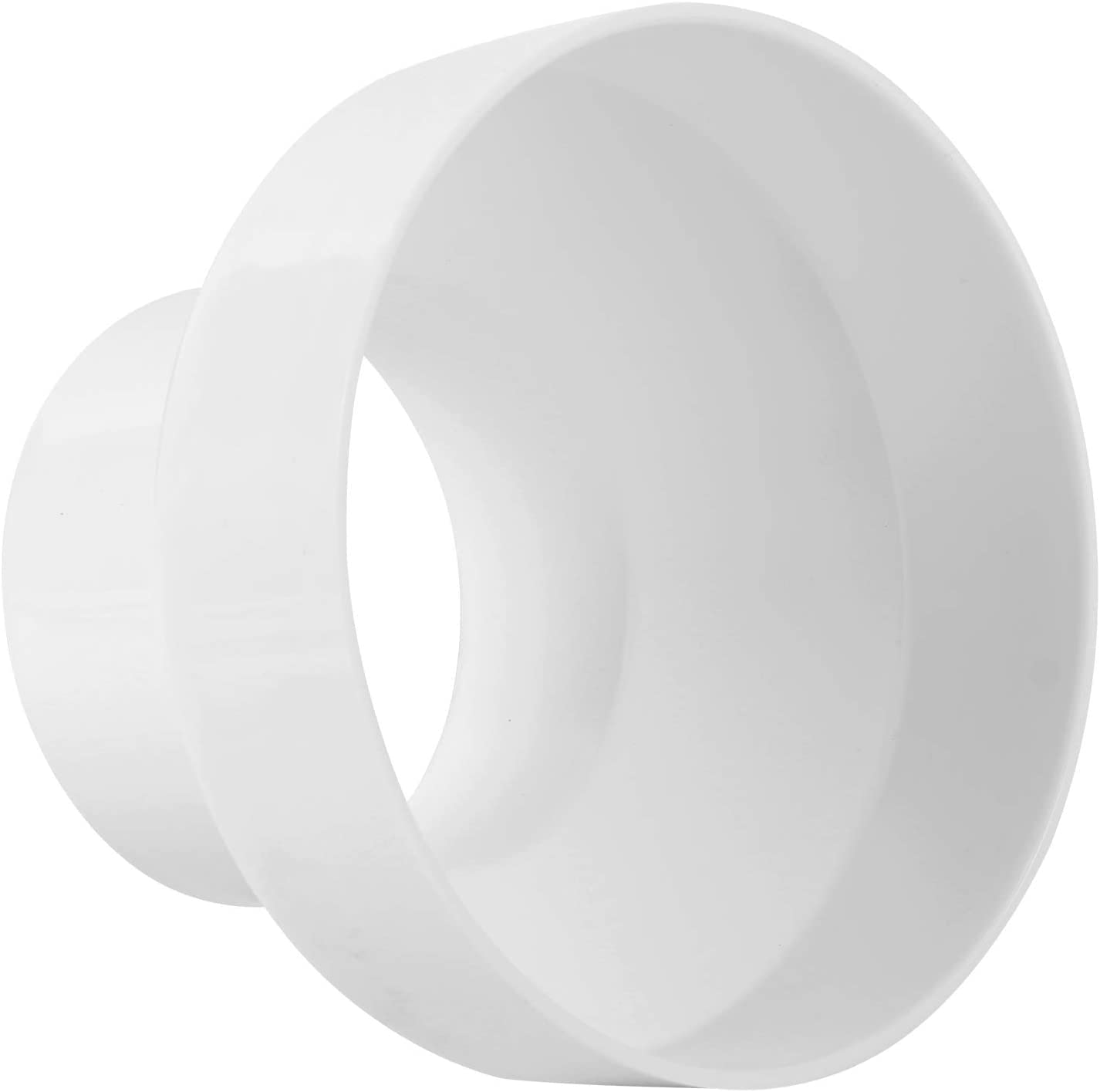 Duct Reducer 6 to 4 inch Duct Adapter HAVC Pipe Connector for Inline Ventilation System (150mm to 100mm), White