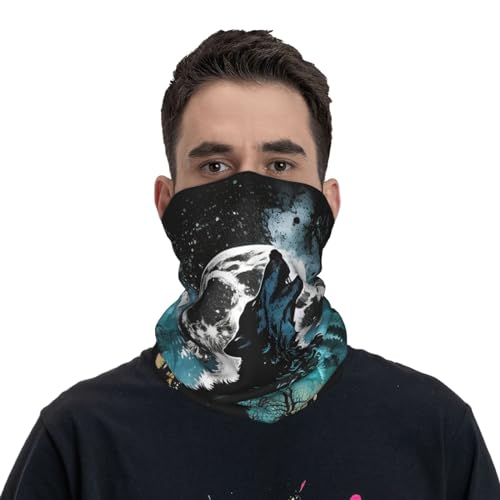 Balaclava Wolf Full Moon Space Wild Animal para Mujer y Hombre, Pañuelo de Cuello con Cubreboca para Motocicleta, Ciclismo, Esquí, Fiesta miniatura 2