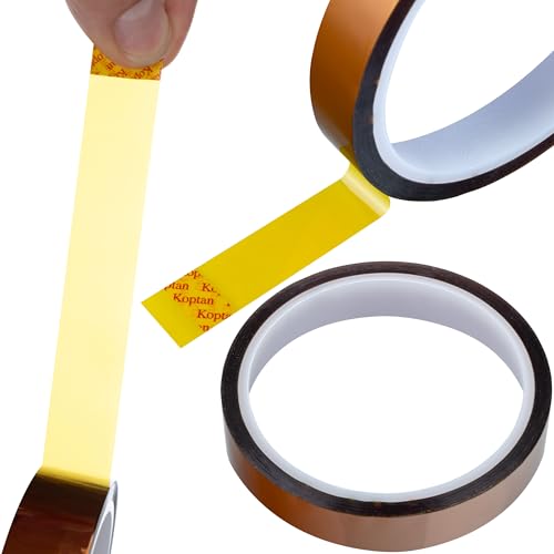 Rosfix Nastro Kapton 8mm x 30m – Resistente a 240°C, Spessore 0,05mm, Adesivo Siliconico | Isolamento Termico e Chimico | Riparazioni Elettroniche | Nastro Tecnico