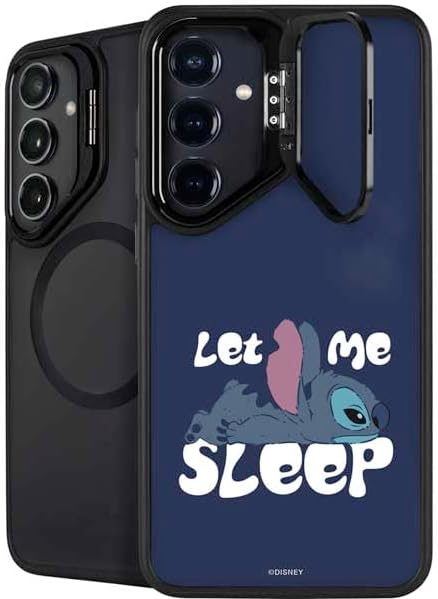 Skinit Kickstand Phone Case Compatible with Galaxy S24 - Officially Licensed Disney Lilo and Stitch Stitch and Angel Design