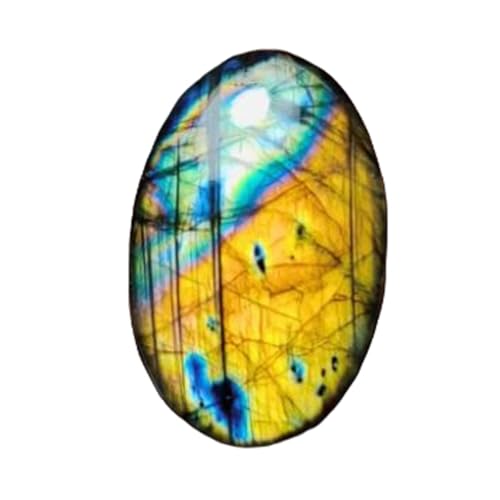 Gemme labradorite arc-en-ciel taillée en cabochon de qualité pour joaillerie