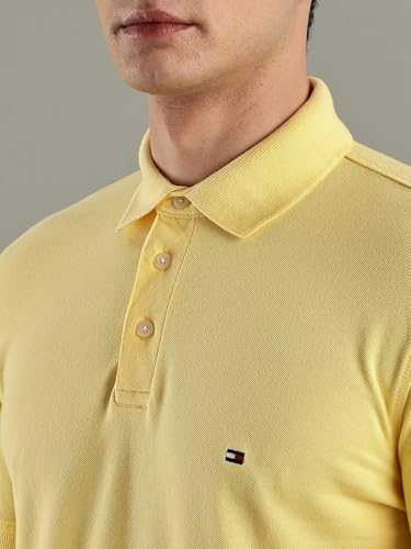 Image of Solid Slim-Fit Cotton Polo T-Shirt