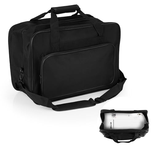 WENLISELL 18 Inch Sewing Machine Bag Black Sewing Machine Tote Bag with Pockets and Handles Universal Sewing Machine Carrying Case