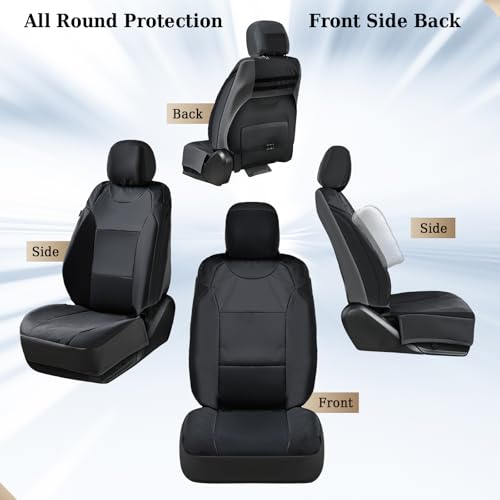 Image of Coverado Rear Bench Car Seat Covers, Waterproof Oxford Back Seat Cover for Car Seat Protector for Kids & Dogs, Compatible with 2015-2026 Ford F150 & 2017-2026 Ford F250 F350 F450, Black
