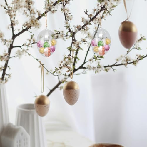 ELAYARD 12 Stück Teiliges Transparente Befüllbare Plastikeier in Ei-Form Kleine DIY Dekorationskugeln aus Stabilem Kunststoff Vielseitig für Weihnachten Ostern Hochzeiten und Geburtstage