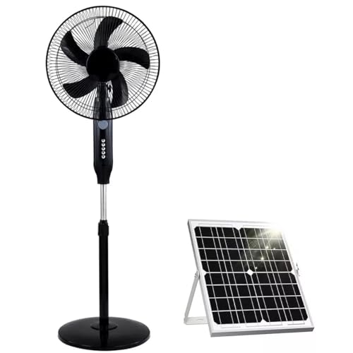 ARCOSHOP | Ventilador De Pedestal Solar y Electrico 16 Pulgadas 3 Velocidades Con Luz y Puerto USB
