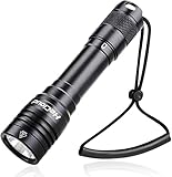 WholeFire Tauchlampe, 70m Unterwasser Taschenlampe IPX8 Wasserdicht 2000 Lumens mit Akku und USB Ladegerät, Professionelles 4 Modi Tauchen Taschenlampe für Unterwasser, Land und Heimgebrauch