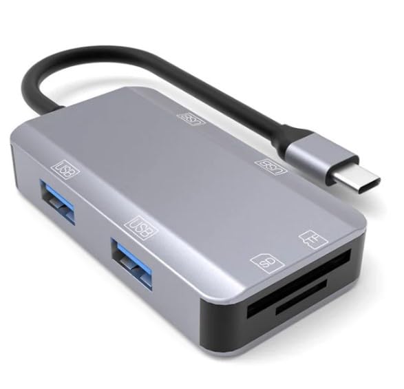 6 in 1 USB-C/Type-C to TF/SD Card Slot + 4 USB Female Adapter (Space Grey)-image-47