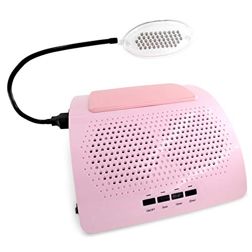 KADS Nail Dust Collector Manicure Machine Two Fans With Light, 40w High Power
