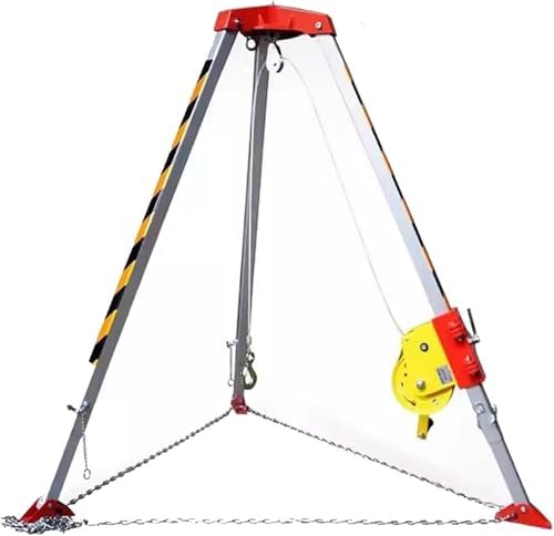 Fall Arrest Kits,Confined Space Rescue Tripod Retractable Anti-Dropping Rescue System for Working in High Places/Cliffs/Narrow Space, Manhole Rescue Tripod with 1800 Lbs Winch(with