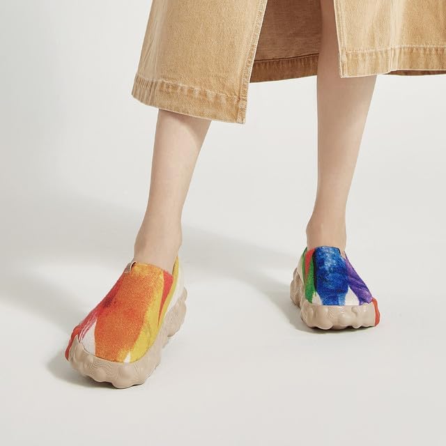 UIN Women's Fashion Sneakers Slip On Walking Art Travel Shoes Toledo Ⅵ Rainbow Crush 2 - Image 2