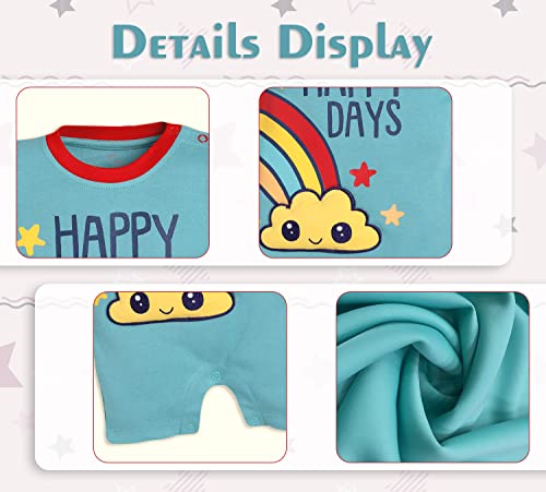 Image of BABY GO Baby Boys & Baby Girls Cotton Romper | Half Sleeve Polo Collar Jumpsuit | Newborn Infant Summer Outfit with Button Closure | Soft Breathable Playsuit | Stylish Print One Piece Dress