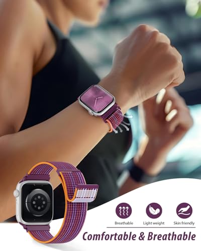 Image of Nylon Loop Sport Band Compatible with Apple Watch Bands 38mm 40mm 41mm 42mm for Women Men, iWatch Wrist Straps for Se, Series 11 10 9 8 7, Breathable, Soft Band Ideal for Outdoor