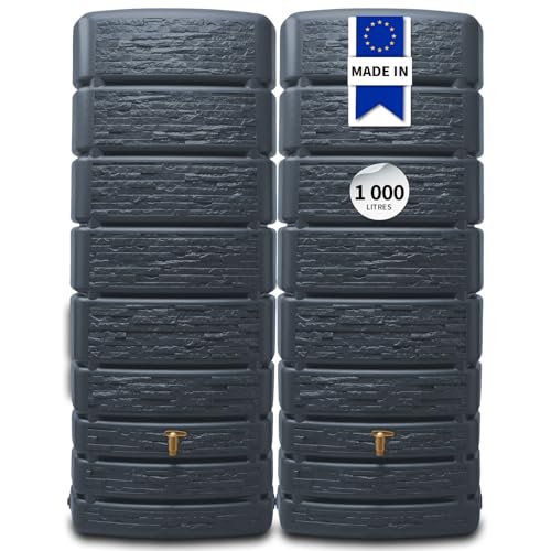 4rain Slim Stone Decor réservoir Mural-Set 1 000 litres Gris Graphite, 2 x Slim Stone Decor 500...