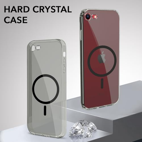 Image of Jkobi Lifetime Anti-Yellow MagSafe Compatible Clear Back Cover Case for iPhone SE 2020 | SE 2022 (Sleek Hard Crystal | Shockproof and Camera Protection)