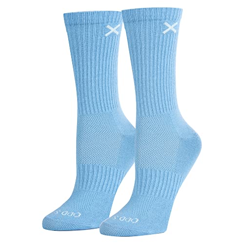 Image of Odd Sox - Basix Heather Athletic Crew Socks - Knit Cotton Cushioned Breathable Arch Support - Unisex Sizing