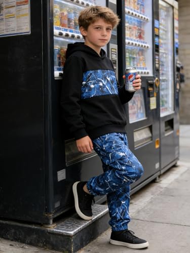 Image of 5-12 Years Boys Clothing Set Camo Hoodie & Cargo Pants Outfits Set 2025 Fashion Clothing