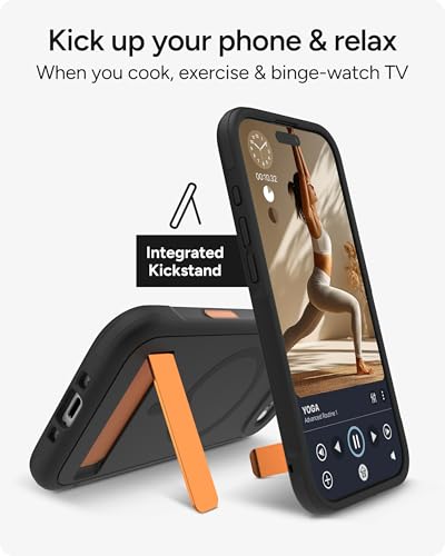 Image of ZAGG Sedona Snap Case with Kickstand for iPhone Air - Flood Black, Drop Protection (13ft /4m), Multi-Layer Protection, with Camera Button, MagSafe Phone Case with Impact-Absorbing Bumpers