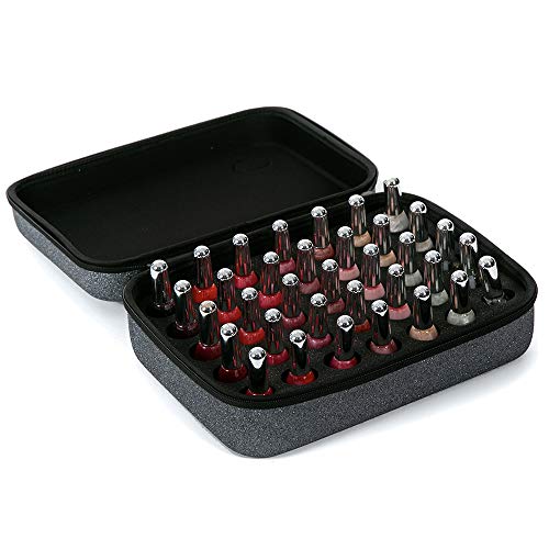Roo Beauty - Caja de almacenamiento para esmaltes de uñas, color plateado