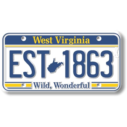 Imán decorativo West Virginia licencia 1.9 x 3.8 pulg miniatura 1