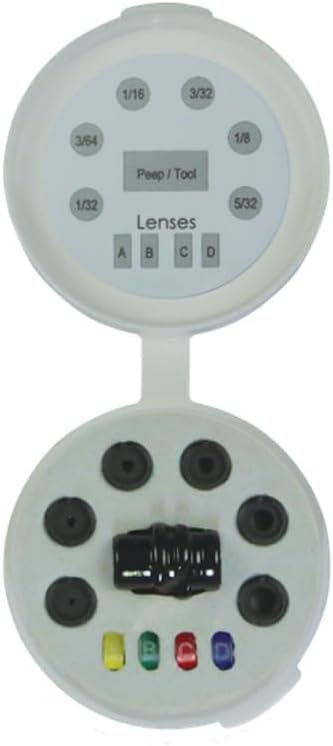 HAMSKEA ARCHERY SOLUTIONS Insight Short Draw Deluxe Peep Kit (SD Housing, 6 apertures/Tool, ABCD Lenses) with Protective Case (PEEP075)