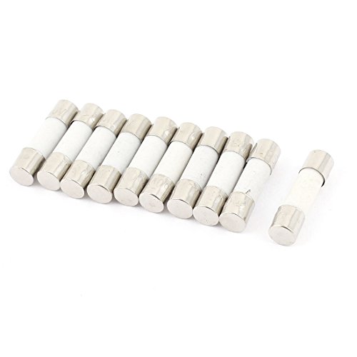 Aexit 10Pcs 250V Fuses 315mA T315mA Slow Blow Ceramic Fuses Tubes 5mm Cartridge Fuses x 20mm