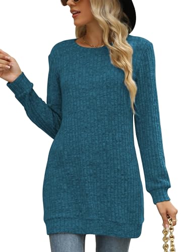 Image of Sweaters for Women Long Sleeve Crewneck Sweatshirt Loose Casual Tunic Tops