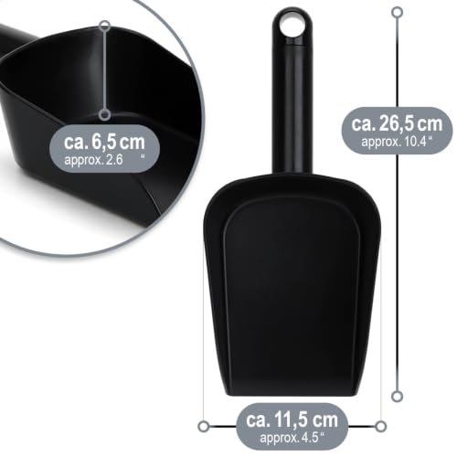 com-four® Kunststoff Schüttschaufel 26,5 cm, Universalschaufel Schwarz