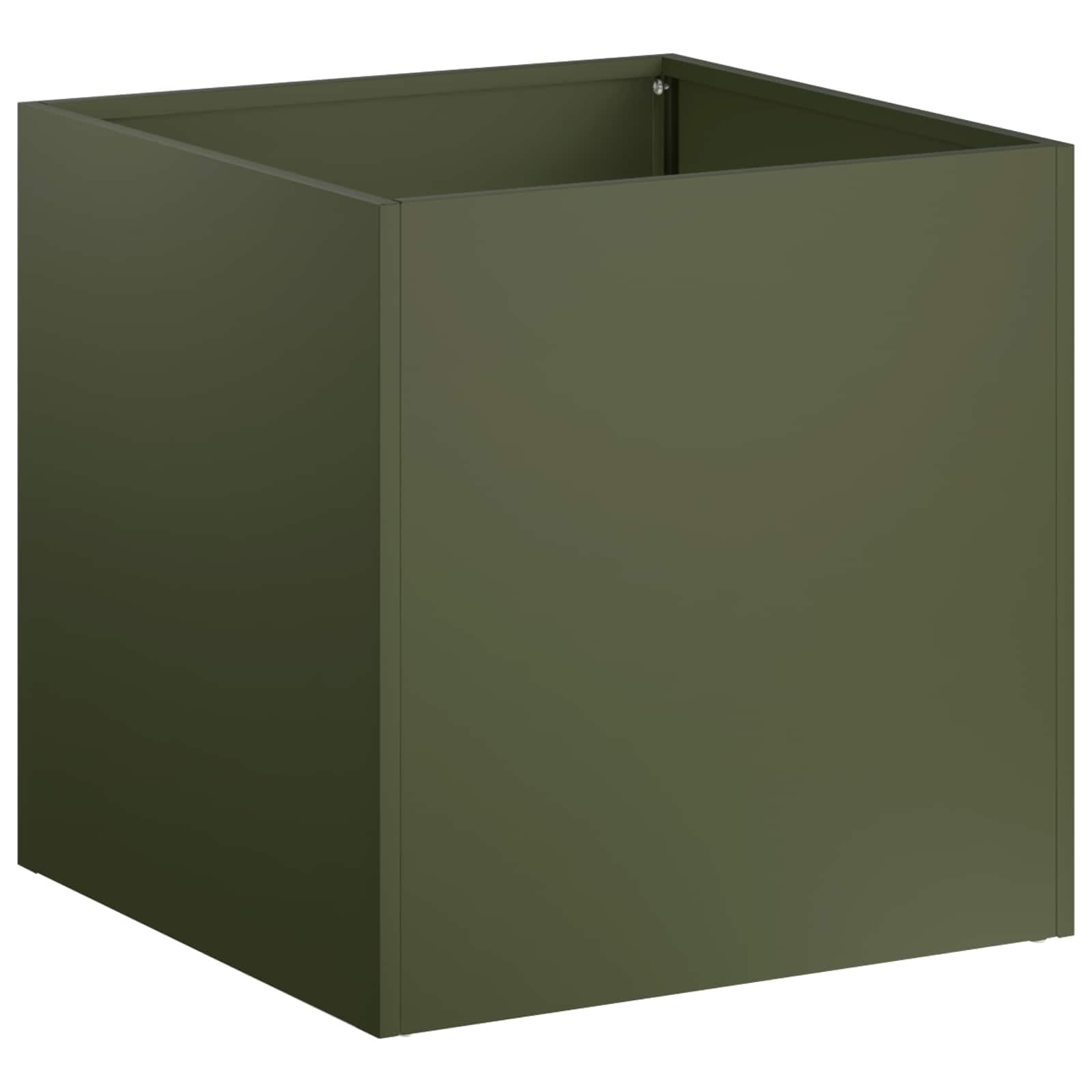 vidaXL Garden Planter Olive Green 20x20x20cm Cold Rolled Steel
