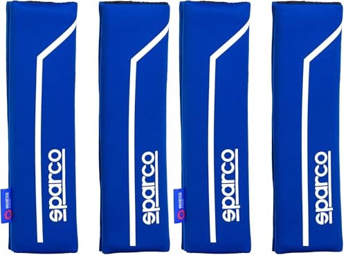 Sparco SPC1200 Pillow Seat Belt, Blue/White (Paquete de 2)