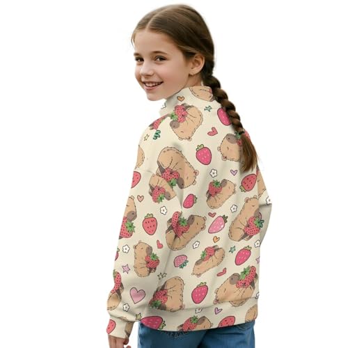 Girls Sweatshirts Casual Quarter Zip Long Sleeve Pullover Fashion Top Fall Winter Clothes for School Running Sports2