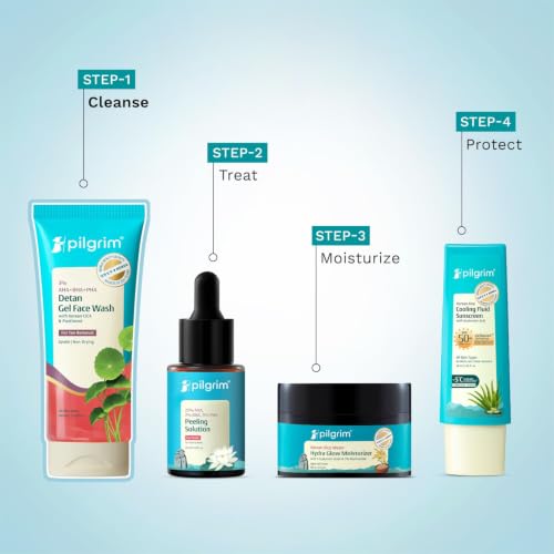 Image of Pilgrim 3% AHA BHA PHA Detan Gel Face Wash | Korean Cica & Panthenol | Detans | All Skin Types| Salicylic, Lactic, Gluconolactone | For Men & Women| 100 ml