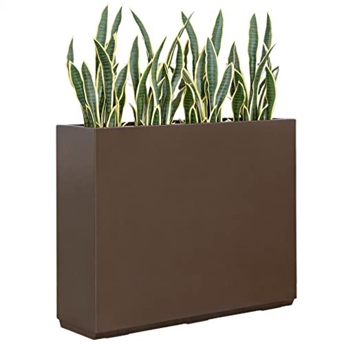 Wallowa Metallic Heavy Tall And Long Divider Outdoor/Indoor Planter Box, 38”Lx10”Wx30”H, ‎66 Pounds Espresso #TOP6