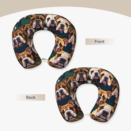 Almohada de viaje con diseño de bulldog inglés cómoda miniatura 3