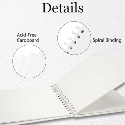 Álbum de recortes DIY de 20x20 cm, 40 páginas, tapa dura y encuadernación en espiral, para viajes, familia, bodas, aniversarios, Navidad y baby shower, blanco miniatura 4