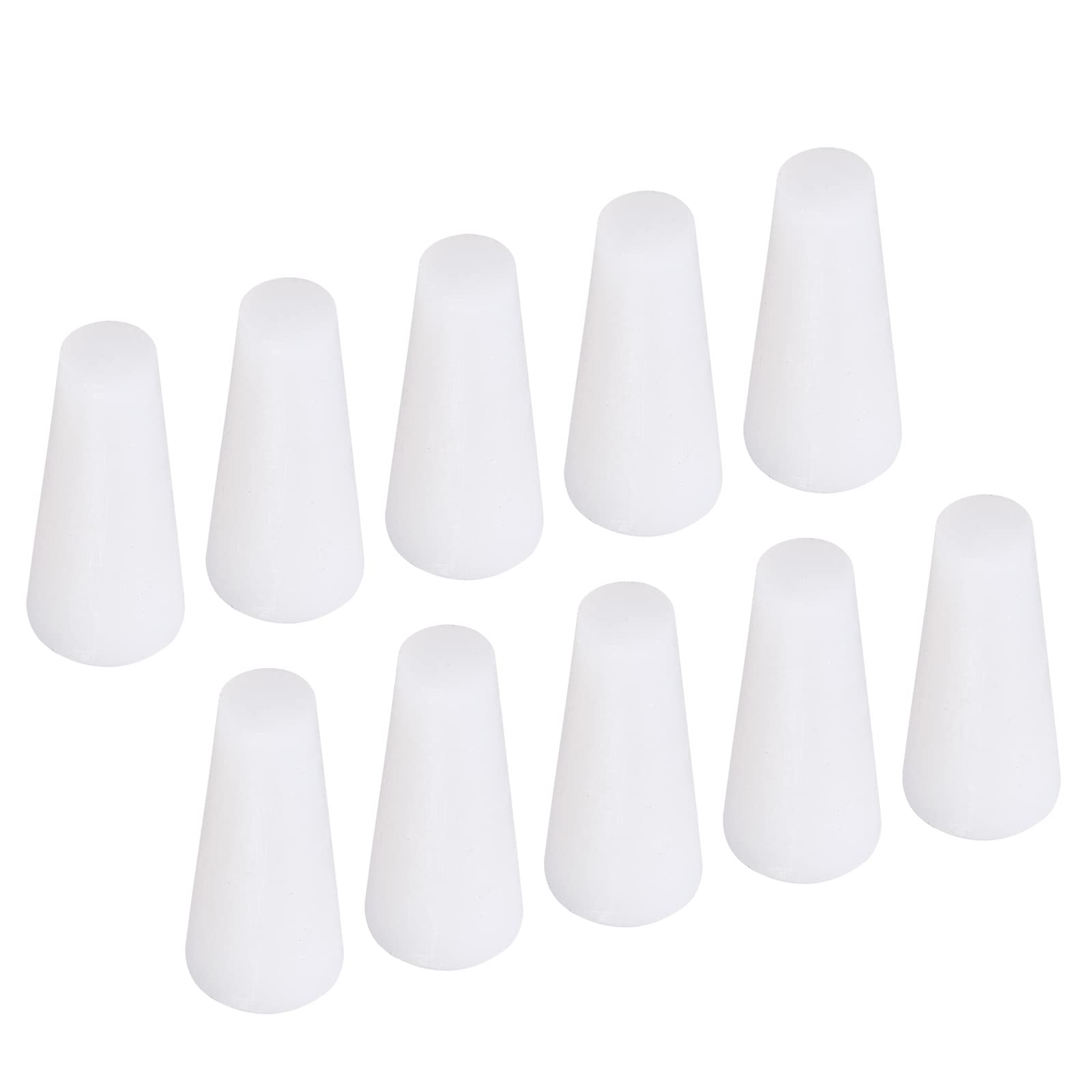YOKIVE 10Pcs Silicone Rubber Stoppers, Tapered Plugs with High-Temperature Resistance | Protect Hole, Great for Lab Industry (White, 9/32" to 15/32")
