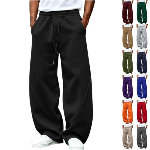 Baggy Sweatpants Men High Waist Drawstring Loose Wide Leg Athletic Joggers - image 1