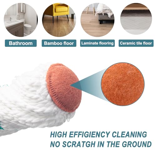 Image of KeFanta Self-Wringing Twist Mops for Floor Cleaning, Microfiber Floor mop with 57 inch Long Handle, Cotton Wet Mop for Hardwood Tile Kitchen Bathroom Patio Garage Commercial Household