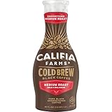Califia Farms - Pure Black Medium Roast Cold Brew Coffee, 48 Oz, 100% Arabica, Plant Based, Vegan, Gluten Free, Non GMO, Sugar Free, Iced Coffee