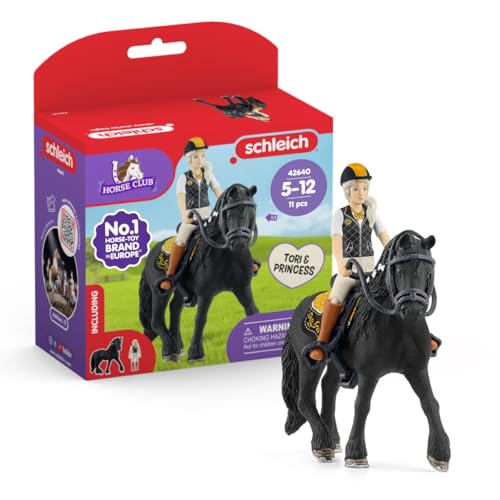 Schleich Horse Club - 11 PC Tori & Princess Playset with Action Figure and Horse Figurine | 42640