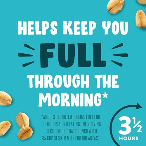 Image of Cheerios Oat Crunch Oats 'N Honey Breakfast Cereal, Made with Whole Grain, Family Size, 24 oz